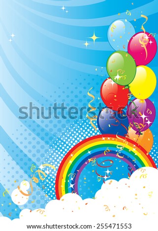 Vector illustration of balloons background.  Objects are layered.