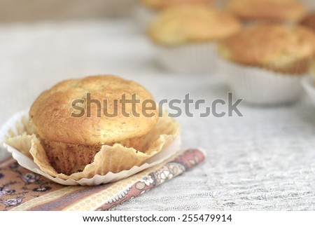   banana muffins (vintage style, color toned image)