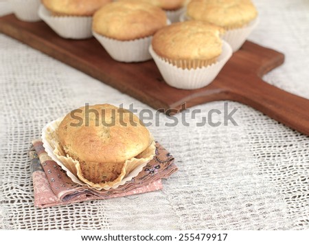   banana muffins (vintage style, color toned image)