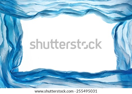 Abstract  Blue Fabric  Chiffon Picture Frame Design Element Background Texture