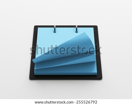 Blank Blue Calendar isolated on white background