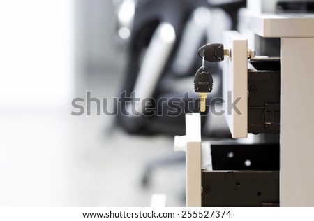 Key drawer in the office Royalty-Free Stock Photo #255527374