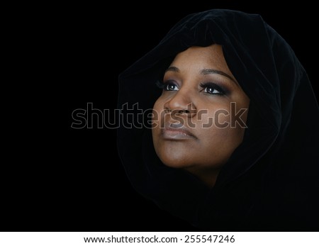 Nice emotional Image of a afro american muslim woman