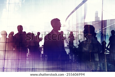 Business People Cityscape Architecture Building Business Metropolis Concept Royalty-Free Stock Photo #255606994