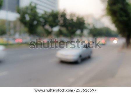Blur abstract car on a road  background