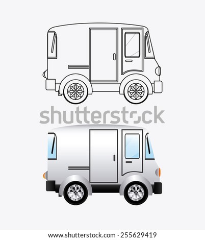 transpport, truck, car, desing over white background, vector illustration