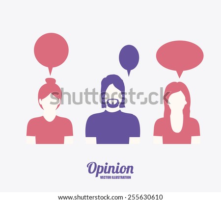 opinion desing over white background vector illustration.