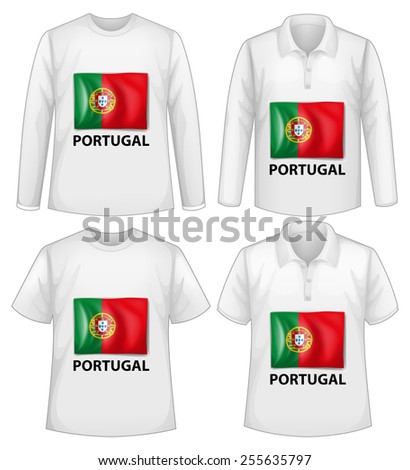 four shirts with portugul flag
