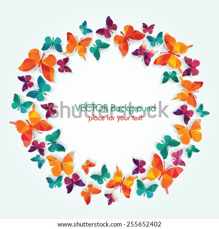 Vector illustration with butterflies