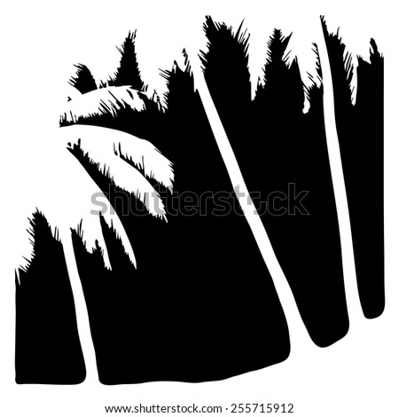 Black and white palm tree silhouettes. Vector illustration. Invert colors