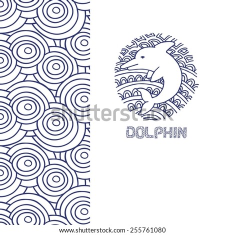 Dolphin vector illustration. Marine background