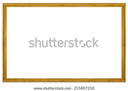 Rectangular Gilded Frame Isolated on white background