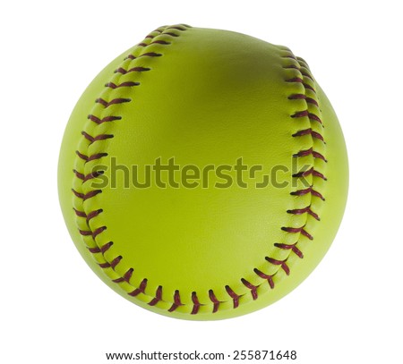 Softball isolated on white background. Clipping path included.