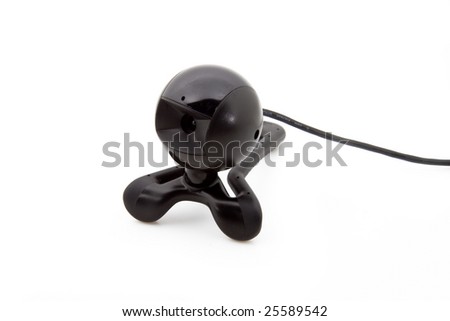 Black webcam isolated on a white background