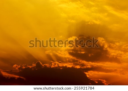 golden sky at the sunrise background