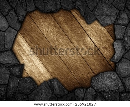 stone wall with hole for background