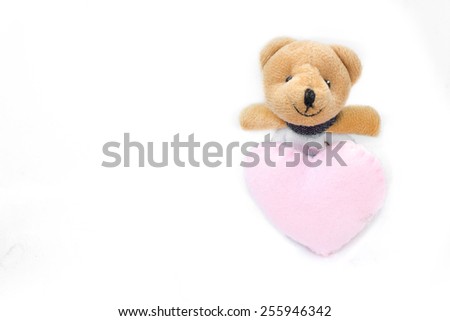 Teddy Bear Holding a Heart on big teddy bear.