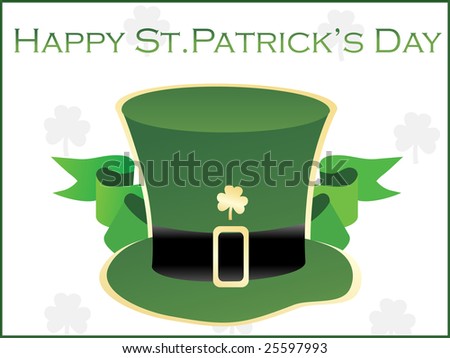 patrick's day hat with ribbon vector