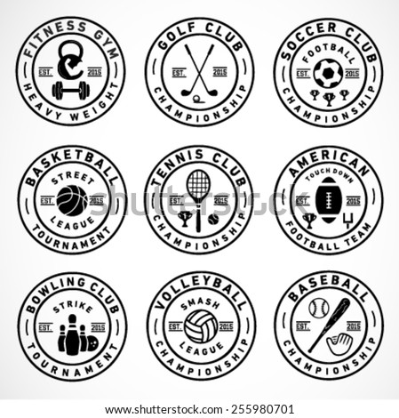 Sport badges and labels in vintage style