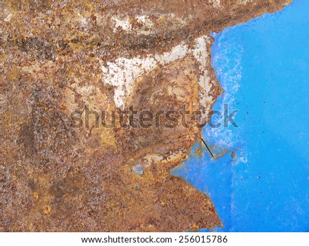 Blue rusted metal background texture