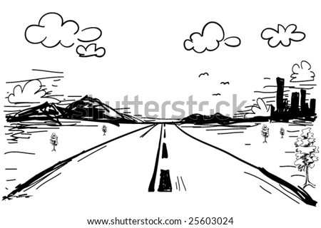 Road Scene Doodles - Vector