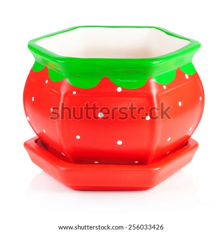 jardiniere Strawberries Isolated on white background