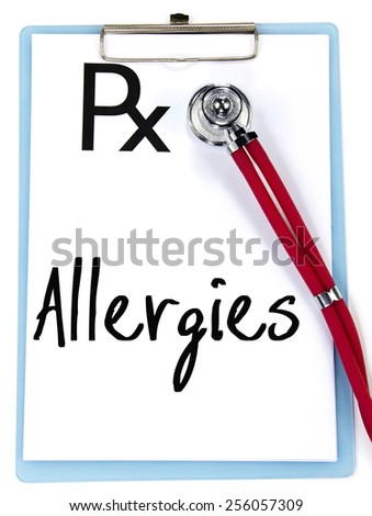 allergies word write on prescription