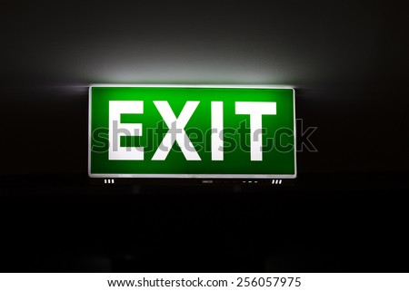 Exit sign Royalty-Free Stock Photo #256057975