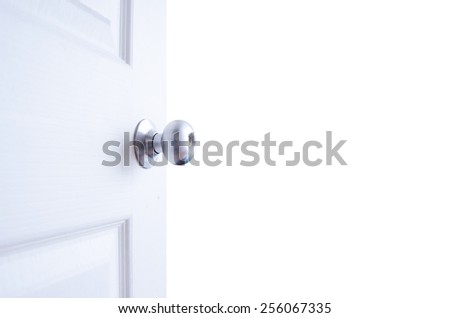 open white door isolated on white background