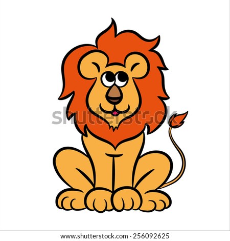 Cartoon lion. Vector illustration.