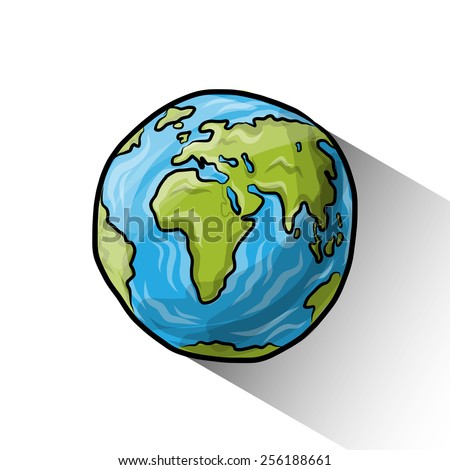 Doodle globe, vector illustration for your design, eps10 2 layers
