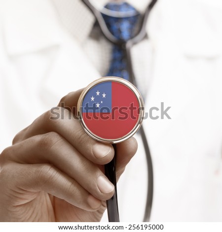 Stethoscope with national flag conceptual series - Samoa