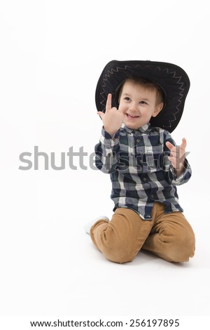 Little cowboy isolated