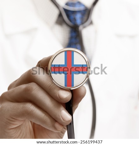 Stethoscope with national flag conceptual series - Faroe Islands