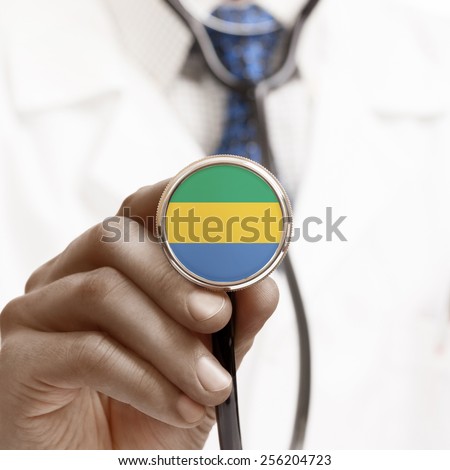 Stethoscope with national flag conceptual series - Gabon