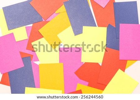 Color paper note on background. 