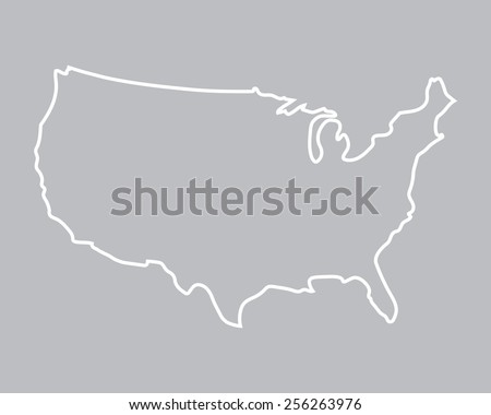 abstract map of United States Royalty-Free Stock Photo #256263976