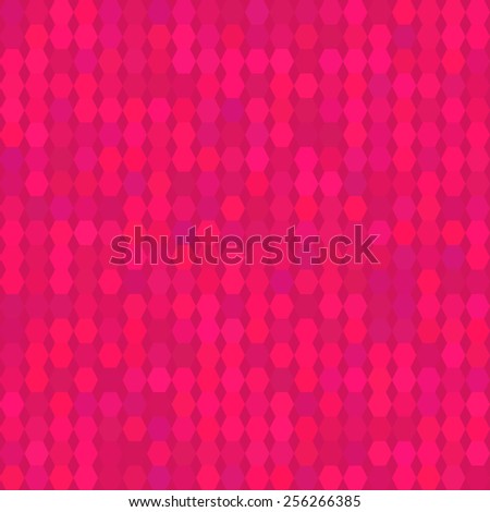 Shiny pink vector seamless pattern, abstract background with glow light, hexagon shapes