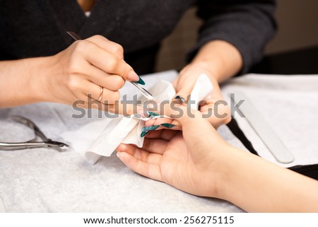 Picture of woman at manicure procedure