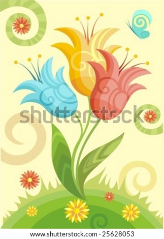 vector illustration of a beautiful spring flowers