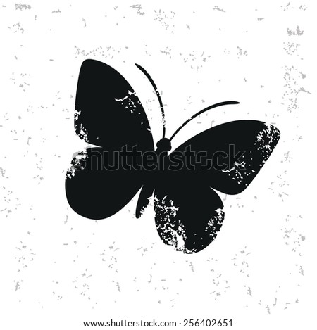 Butterfly design on old paper,grunge vector