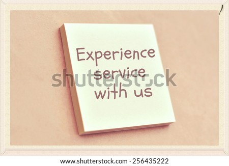 Text experience service with us on the short note texture background