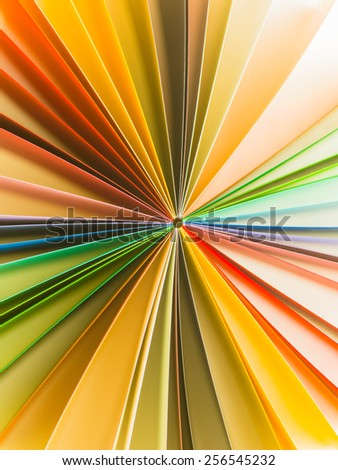 abstract pattern with colorful paper arranged in circle