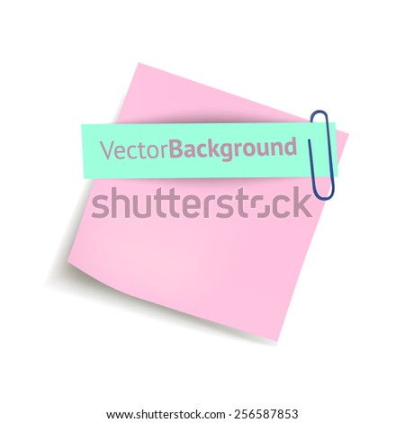 Sheets paper with clip. Vector illustration