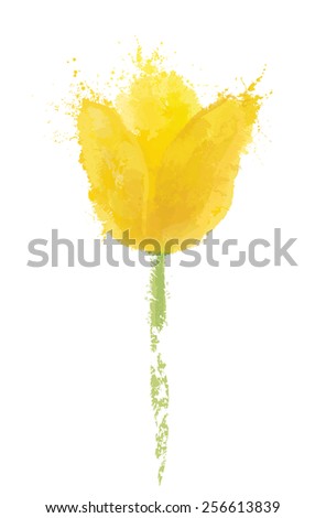 Vector yellow tulip isolated.