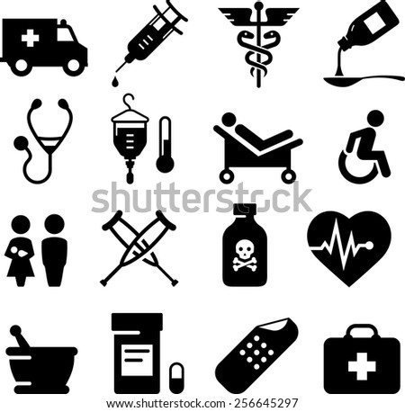 Health and Medical icon set.