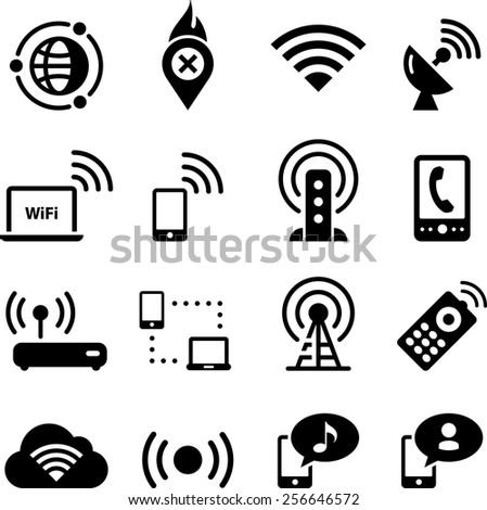Mobile and wireless icon set