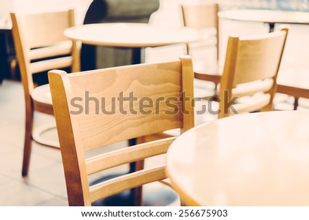 Selective chair in coffee shop - vintage effect style pictures