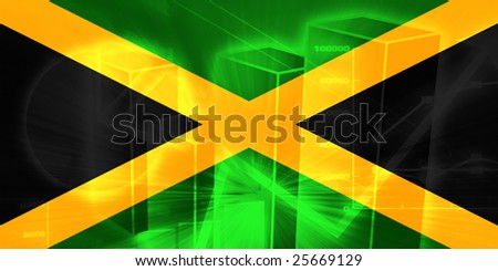 Flag of Jamaica, national country symbol illustration