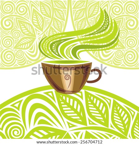 Green tea vector illustration